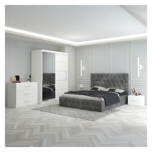 Dormitor Eric Gri + Comoda 3 Sertare 160x200