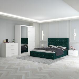 Dormitor Eric Verde + Comoda 3 Sertare 160x200