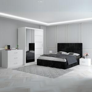 Dormitor Luca Negru + Comoda 3 Sertare 160x200