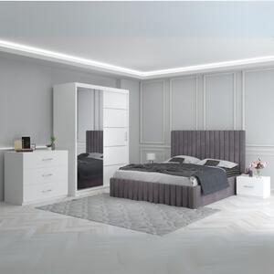 Dormitor Luca Gri + Comoda 3 Sertare 160x200