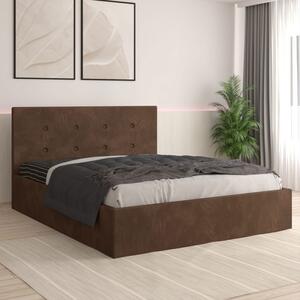 Pat Tapitat Filip Maro + Saltea 20cm Grosime 160x200