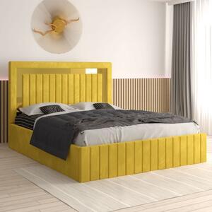 Pat Tapitat Ianis Galben + Saltea Lux Ortopedica 160x200