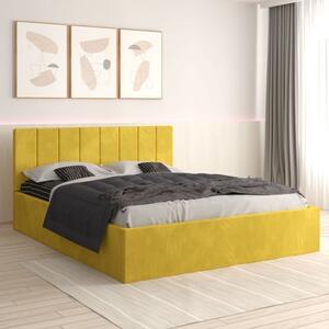 Pat Tapitat Sorin Galben + Saltea Lux Ortopedica 160x200
