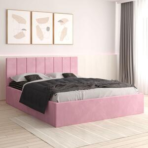 Pat Tapitat Sorin Roz + Saltea Lux Ortopedica 160x200