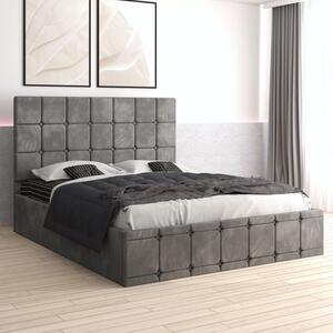 Pat Ven03 Gri + Saltea Lux Ortopedica 140x200