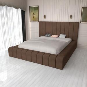Pat Tapitat Complet Cod 01 Maro + Saltea Lux Ortopedica 160x200