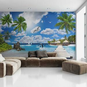 Tapet Insula Paradise, Fototapet Marea, u06969 : Uwalls.ro