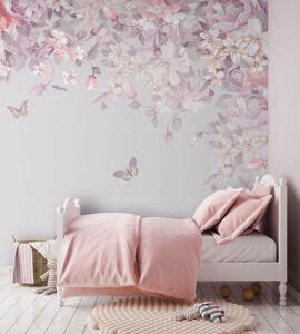 Fototapet Model floral cu fluturi, Fototapet flori, Fototapet populare, u94295 - Tapeko.ro