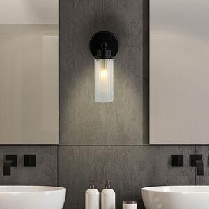 Searchlight Aplică de perete Imperial, negru, 1 bec, oțel, sticlă, IP44, reglabil, Negru, Baie, Metal