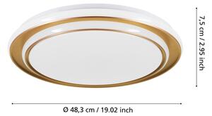 Eglo 902045 - Plafonieră LED MOSCHELLA, 36W/230V, diametru 49 cm, auriu
