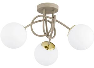 Brilagi - Lustră de tavan aplicată MILO ECRU 3xE27/60W/230V, bej/auriu