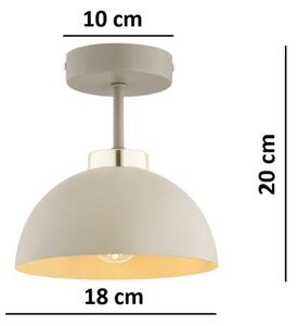 Brilagi - Plafonieră aplicată MOON 1xE27/60W/230V bej/auriu