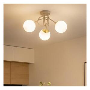 Brilagi - Lustră de tavan aplicată MILO ECRU 3xE27/60W/230V, bej/auriu
