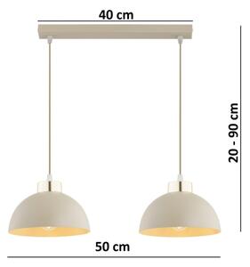 Brilagi - Pendul pe cablu MOON 2xE27/60W/230V bej/auriu