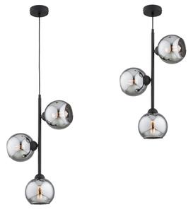 Brilagi - Lustră suspendată pe cablu DIOR 3xE27/60W/230V negru/gri fumuriu