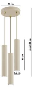 Brilagi - Lustră suspendată pe cablu TUBE 3xGU10/15W/230V bej/auriu