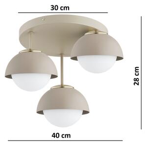 Brilagi - Lustră aplicată, COSMO 3x E27, 60W, 230V, bej/auriu