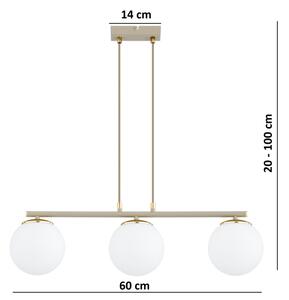 Brilagi - Candelabru suspendat pe cablu MILO ECRU 3xE27/60W/230V bej/auriu