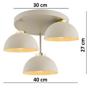 Brilagi - Lustră aplicată MOON 3xE27/60W/230V bej/auriu