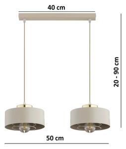 Brilagi - Lustră suspendată pe cablu SPRING 2xE27/60W/230V, bej/auriu