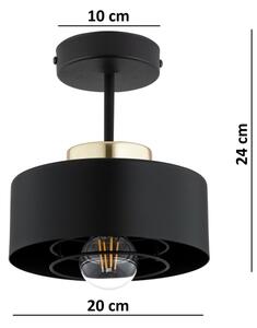 Brilagi - Lustră aplicată SPRING 1xE27/60W/230V negru/auriu