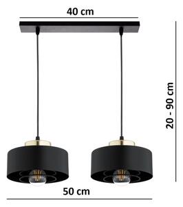 Brilagi - Lustră suspendată pe cablu SPRING 2xE27/60W/230V negru/auriu