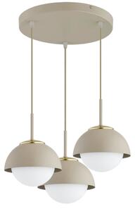 Brilagi - Lustră suspendată pe cablu COSMO 3xE27/60W/230V bej/auriu