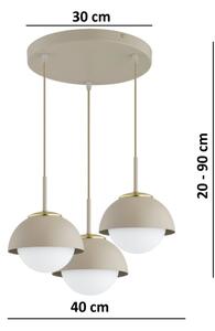 Brilagi - Lustră suspendată pe cablu COSMO 3xE27/60W/230V bej/auriu