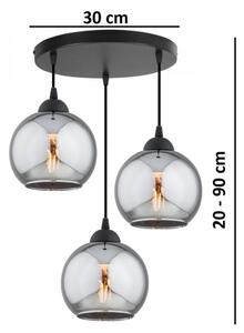 Brilagi - Lustra suspendată pe cablu, DIOR 3xE27/60W/230V, negru/gri fumuriu
