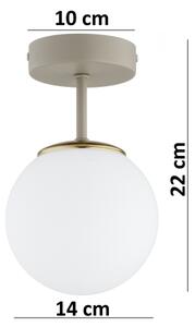 Brilagi - Lustră aplicată MILO ECRU 1xE27/60W/230V bej/auriu