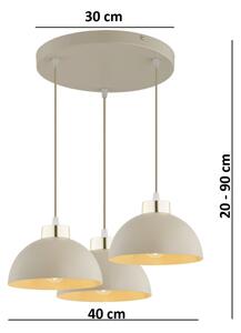 Brilagi - Candelabru suspendat pe cablu MOON 3xE27/60W/230V bej/auriu