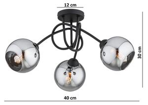 Brilagi - Lustră aplicată DIOR 3xE27/60W/230V negru/gri fumuriu