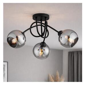 Brilagi - Lustră aplicată DIOR 3xE27/60W/230V negru/gri fumuriu