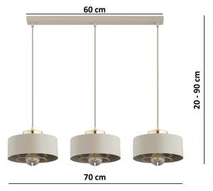 Brilagi - Lustră pe cablu SPRING 3xE27/60W/230V bej/auriu