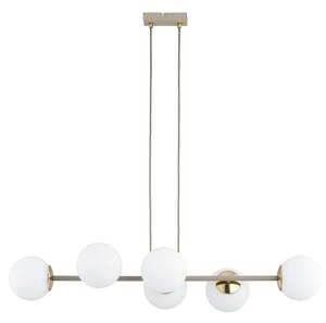 Brilagi - Candelabru suspendat pe cablu, MILO ECRU 6xE27/60W/230V, bej/auriu