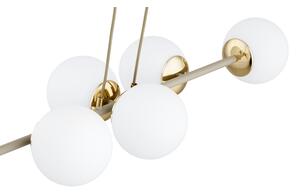 Brilagi - Candelabru suspendat pe cablu, MILO ECRU 6xE27/60W/230V, bej/auriu