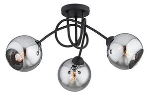 Brilagi - Lustră aplicată DIOR 3xE27/60W/230V negru/gri fumuriu