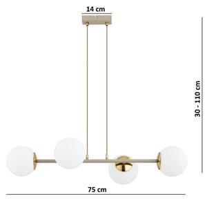 Brilagi - Lustră pe cablu MILO ECRU 4xE27/60W/230V bej/auriu