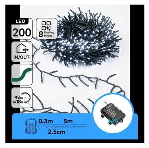 Aigostar - Ghirlandă LED de exterior pentru Crăciun, 200 LED, 8 moduri, alimentare 3xAA, 5,3 m, IP44, alb rece