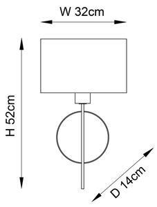 Endon 95210 - Lampă de perete 1xE27/10W/230V gri/alamă