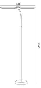 Lampă LED de podea dimabilă TEILO, 14W, 230V, 3000/4000/6000K, neagră