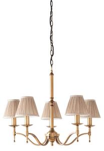 Endon 63627 - Candelabru cu lanț STANFORD 5xE14/40W/230V alamă/bej