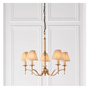 Endon 63627 - Candelabru cu lanț STANFORD 5xE14/40W/230V alamă/bej