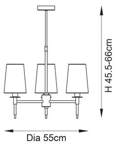 Endon 99456 - Lustră cu tijă 3xE14/6W/230V auriu/alb