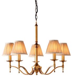 Endon 63627 - Candelabru cu lanț STANFORD 5xE14/40W/230V alamă/bej