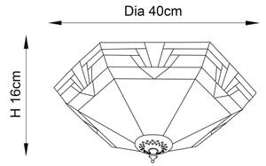 Endon 64284 - Plafonieră Tiffany NEVADA, 2xE27/60W/230V, diametru 40 cm