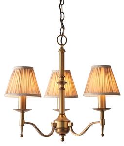 Endon 63628 - Candelabru suspendat cu lanț STANFORD 3xE14/40W/230V alamă/bej