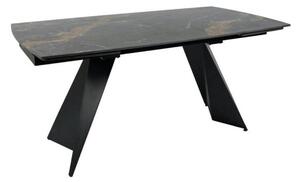 Masa extensibila ECLIPSE, negru cu efect de marmura, ceramica/metal, 1