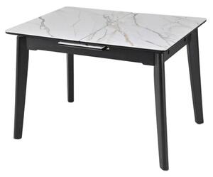 Masa extensibila OSTEN, alb cu efect de marmura/auriu/negru, 110/140x8