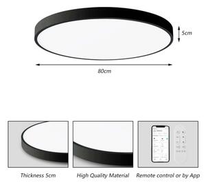 Immax NEO 07313L-LED Plafonieră dimabilă SEMPLICI 96W/230V diametru 80 cm Wi-Fi Tuya negru + telecomandă